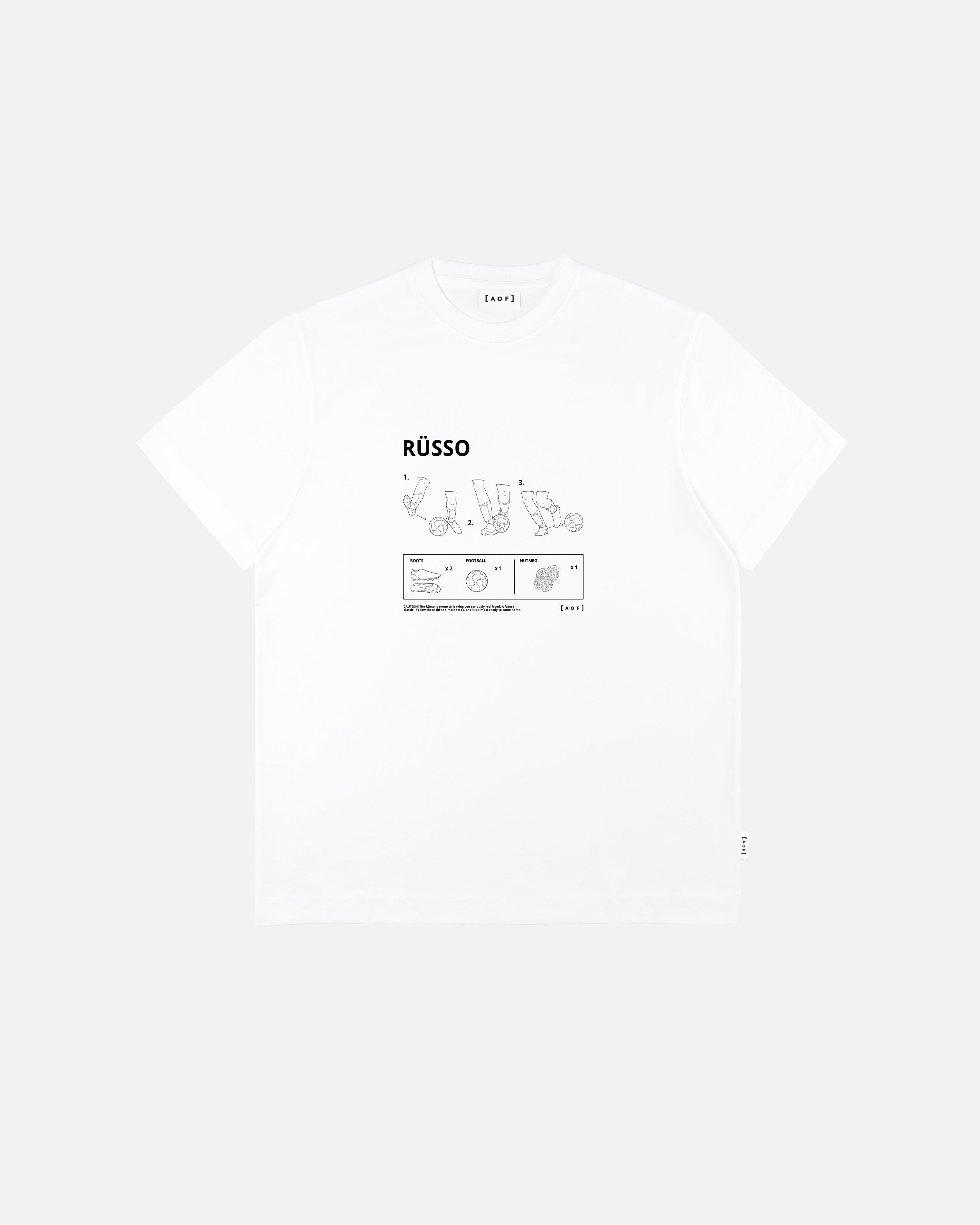 AOF Rüsso Tee | White T-shirt | Art of Football