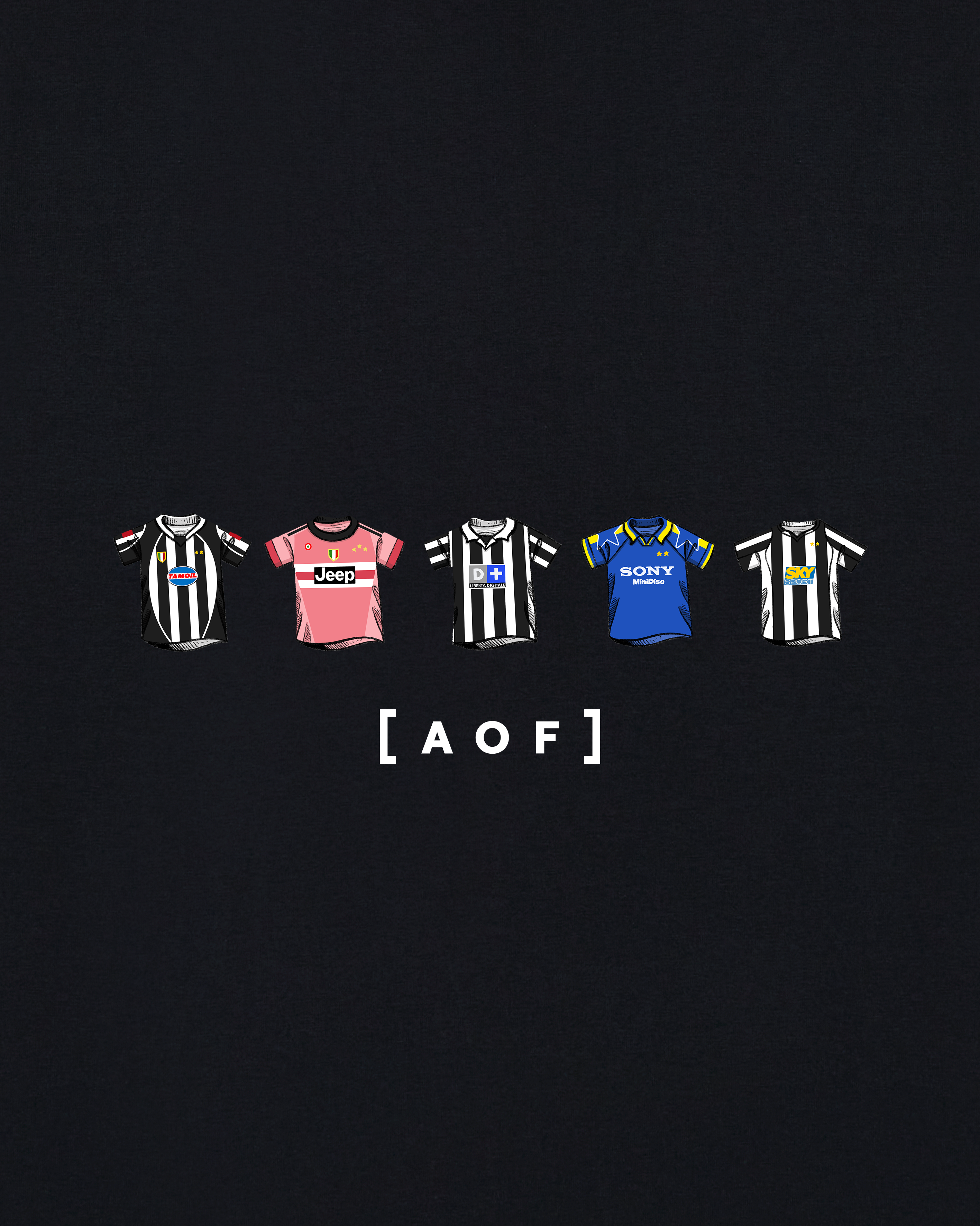 AOF Juve Printed Classics Tee | Black & White Graphic T-shirt