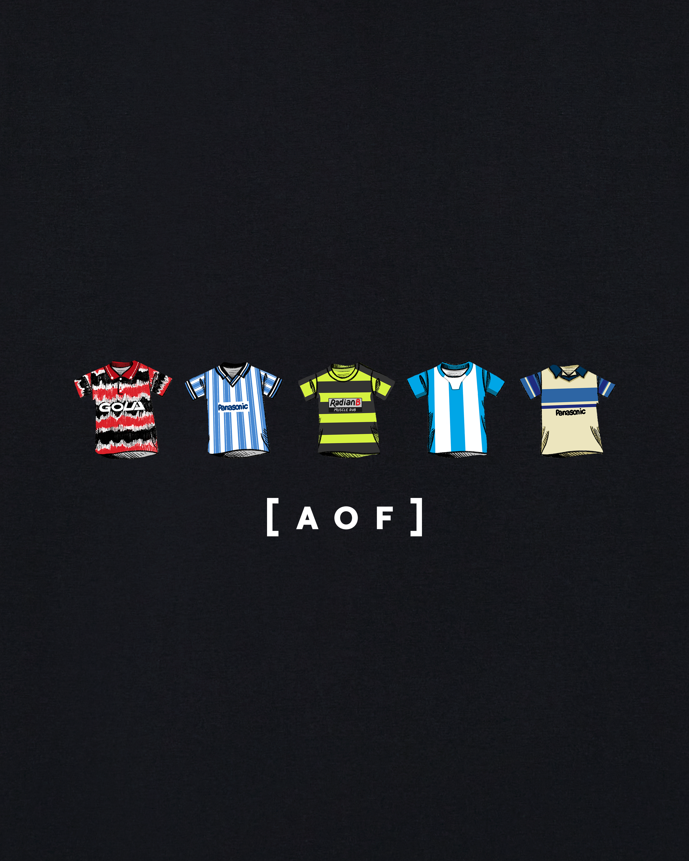 AOF Huddersfield Printed Classics Tee | Black T-shirt | Art of Football