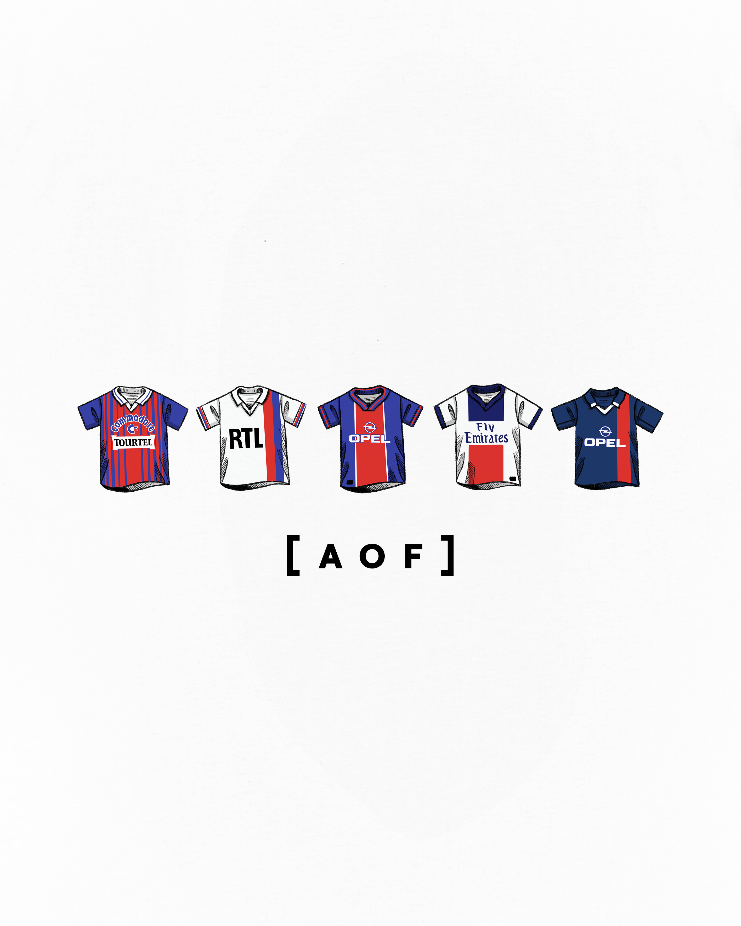 AOF PSG Classics Tee | Black & White Graphic T-shirt | Art of Football