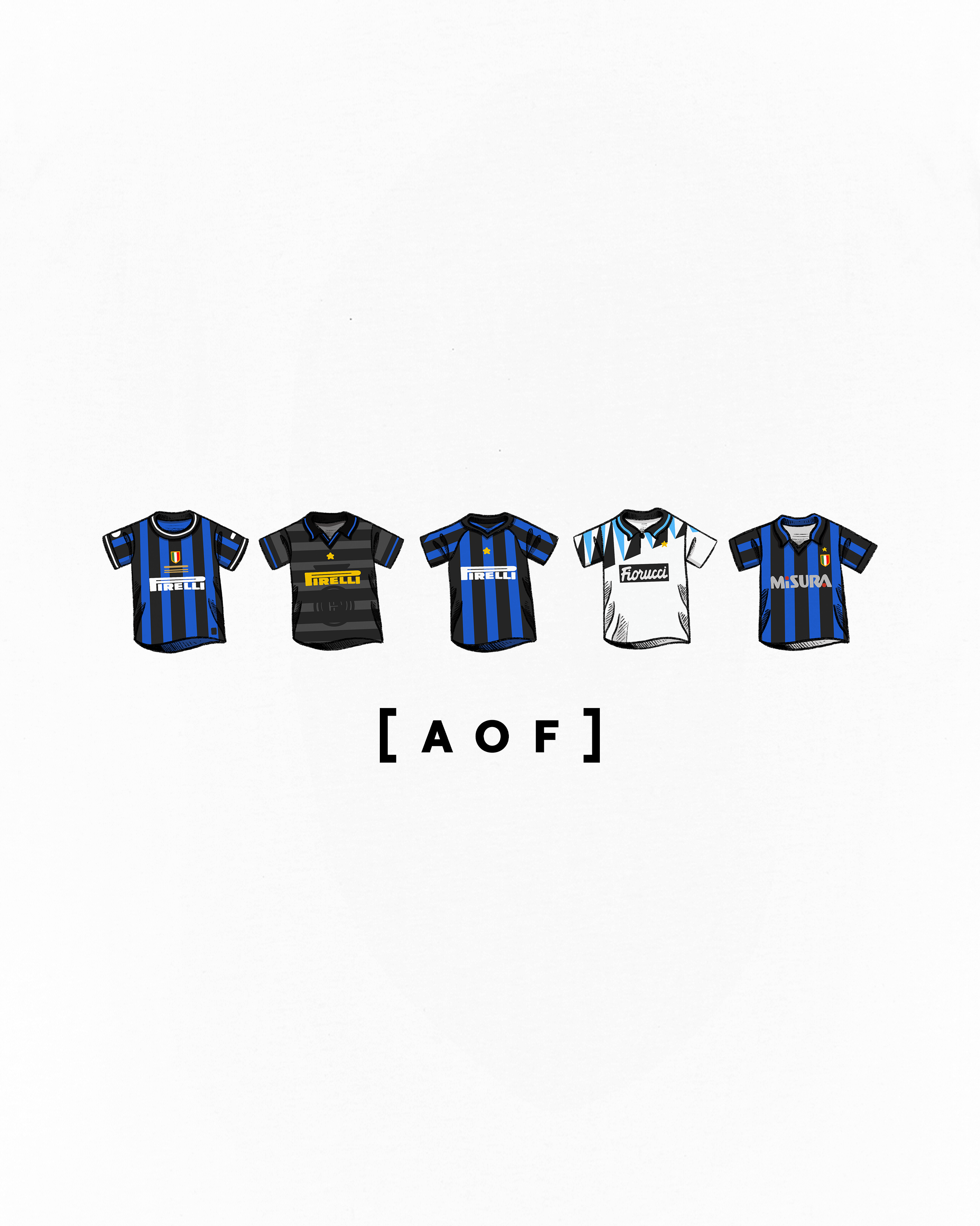 AOF Inter Milan Printed Classics Tee | Black & White Graphic T-shirt