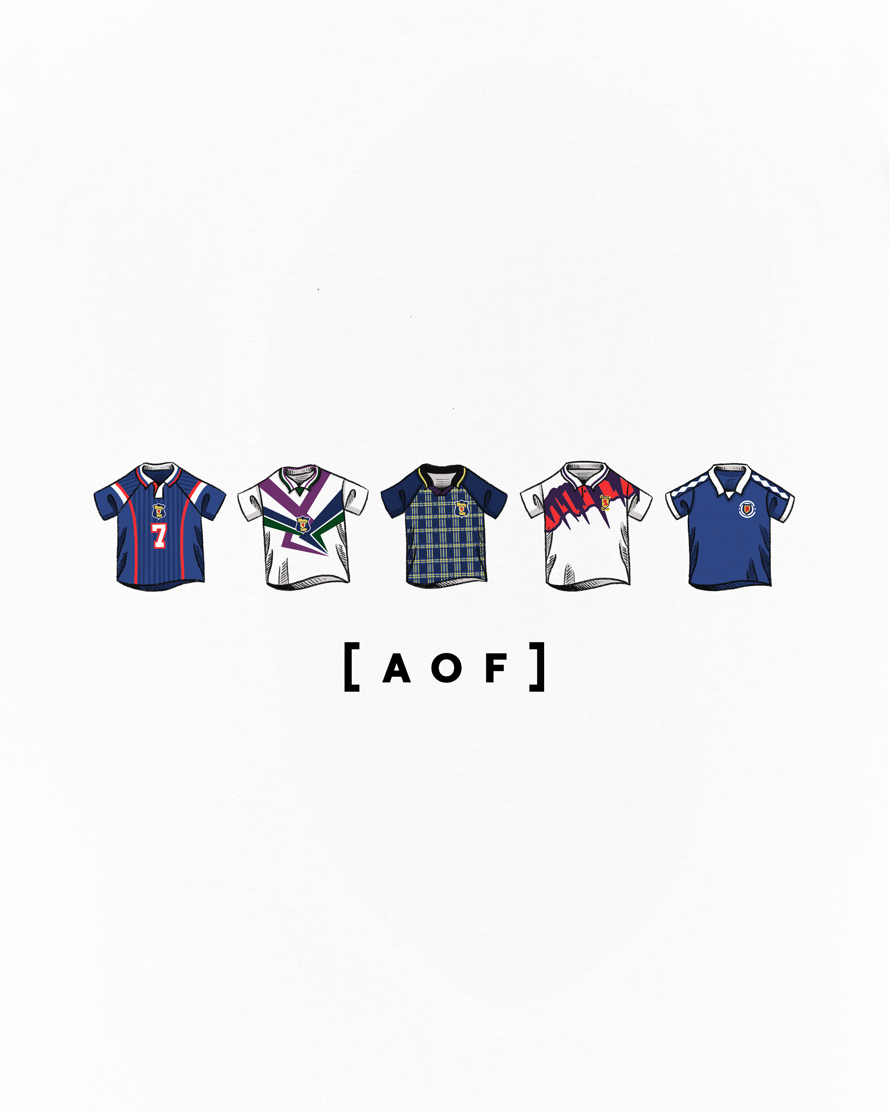 AOF Scotland Printed Classics Tee | Black & White Graphic T-shirt