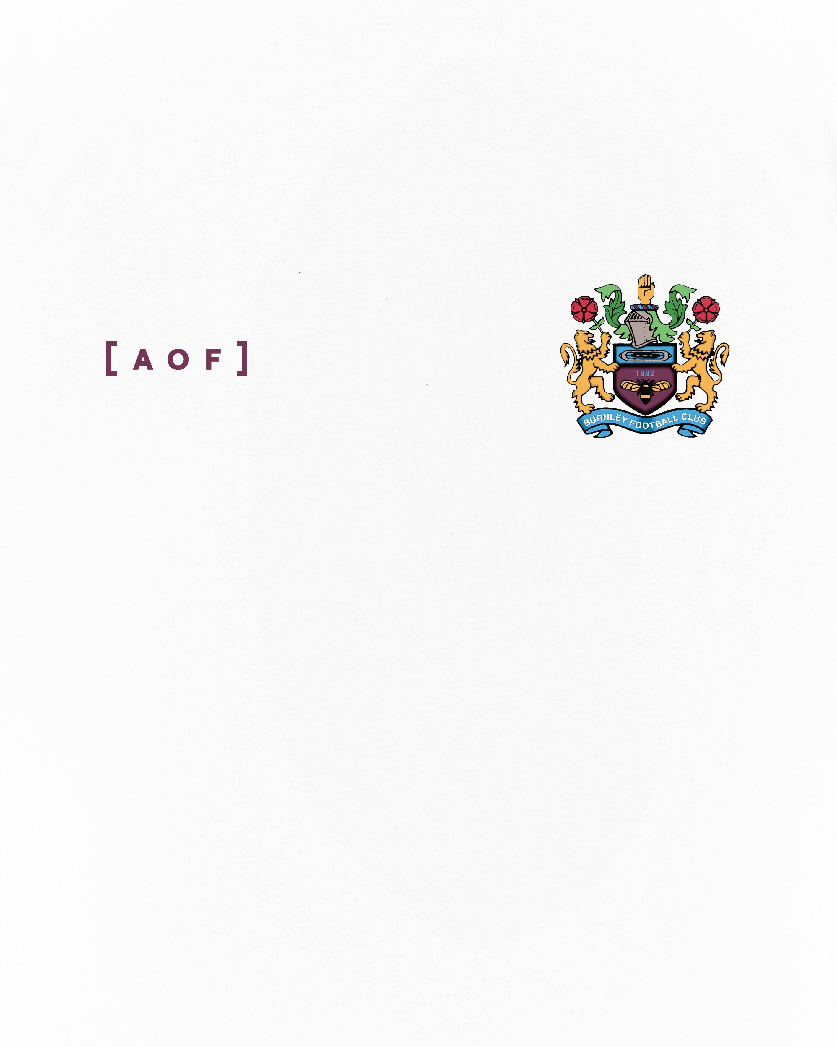 AOF Burnley 90's Crest Tee | White Graphic T-shirt | Art of Football